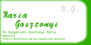 maria gosztonyi business card